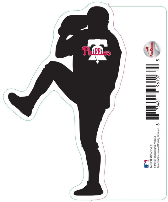 Fan Creations Decal Philadelphia Phillies 3in decal Player Silhouette - Throwing