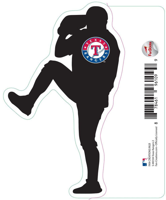 Fan Creations Decal Texas Rangers 3in Decal Player Silhouette - Throwing