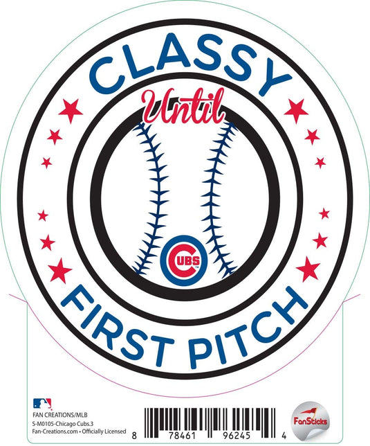 Fan Creations Decal Chicago Cubs 3in Decal - Classy until First Pitch