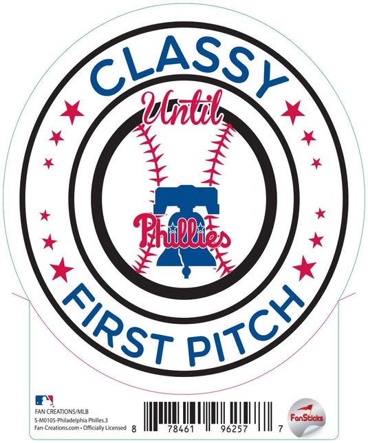 Fan Creations Decal Philadelphia Phillies 3in decal Classy until First Pitch