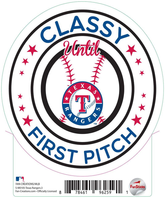 Fan Creations Decal Texas Rangers 3in Decal Classy until First Pitch