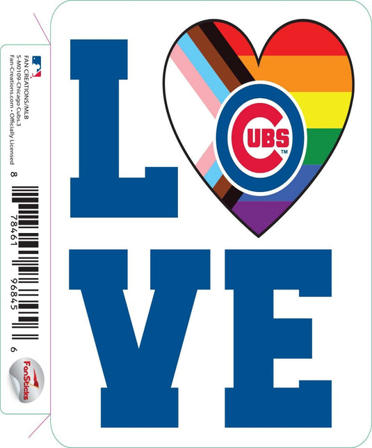 Fan Creations Decal Chicago Cubs 3in Decal - LGBTQ Love