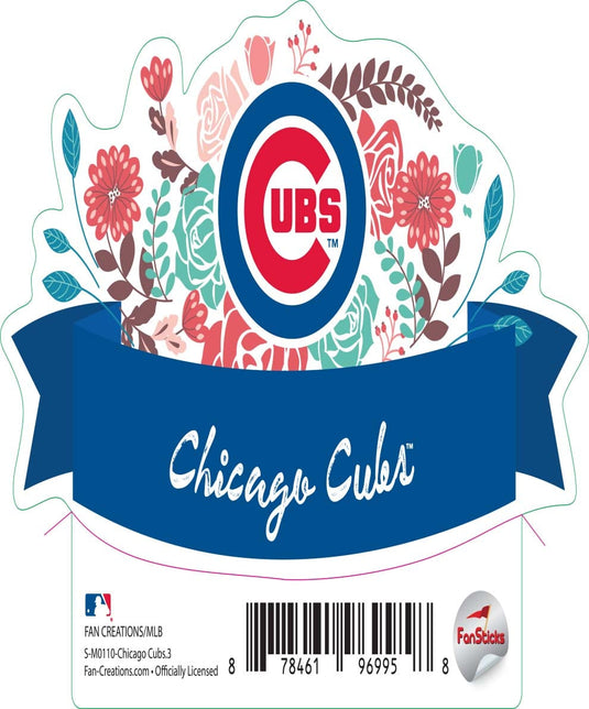 Fan Creations Decal Chicago Cubs 3in Decal - Flower Banner