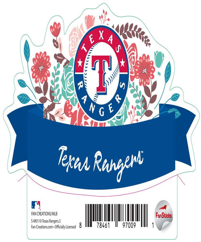 Fan Creations Decal Texas Rangers 3in Decal Flower Banner