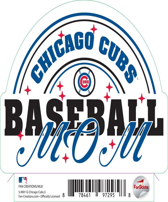 Fan Creations Decal Chicago Cubs 3in Decal - Baseball Mom