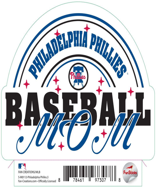 Fan Creations Decal Philadelphia Phillies 3in decal Baseball Mom