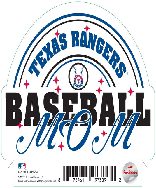 Fan Creations Decal Texas Rangers 3in Decal Baseball Mom