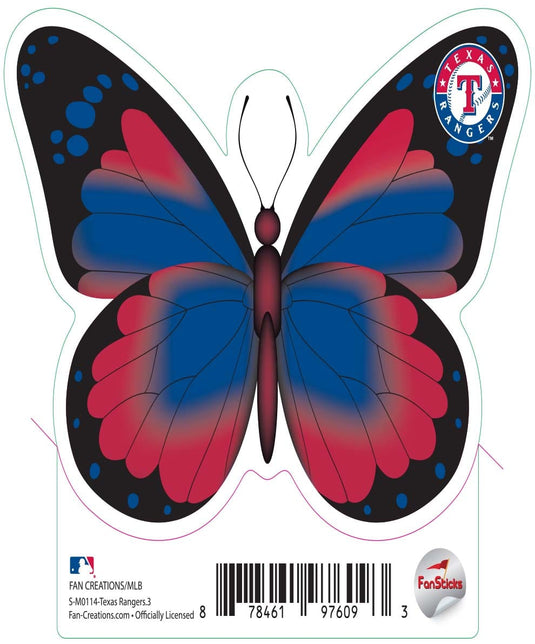 Fan Creations Decal Texas Rangers 3in Decal Butterfly