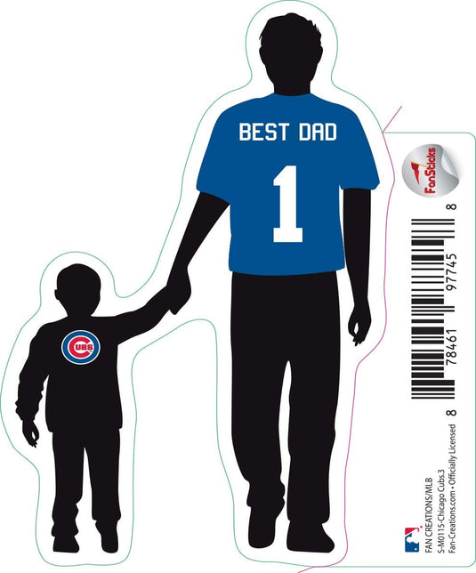 Fan Creations Decal Chicago Cubs 3in Decal - Best Dad Holding Hands