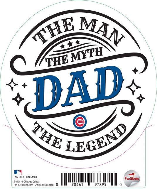 Fan Creations Decal Chicago Cubs 3in Decal - The Man The Legend