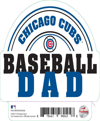 Fan Creations Decal Chicago Cubs 3in Decal - Baseball Dad