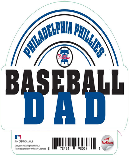 Fan Creations Decal Philadelphia Phillies 3in decal Baseball Dad