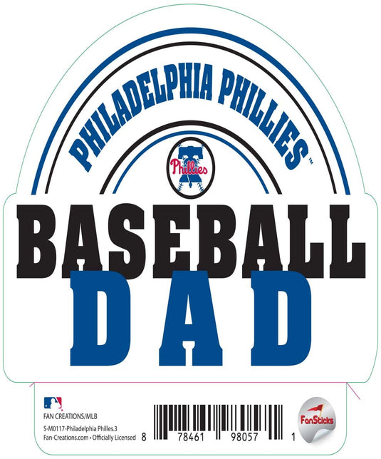 Fan Creations Decal Philadelphia Phillies 3in decal Baseball Dad