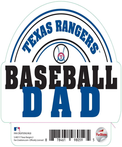 Fan Creations Decal Texas Rangers 3in Decal Baseball Dad