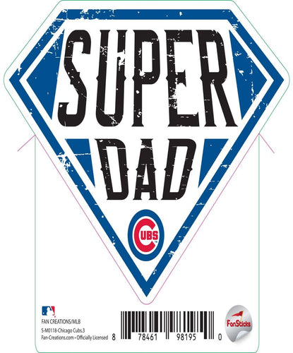 Fan Creations Decal Chicago Cubs 3in Decal - Super Dad