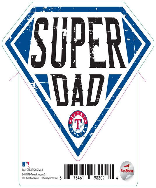 Fan Creations Decal Texas Rangers 3in Decal Super Dad