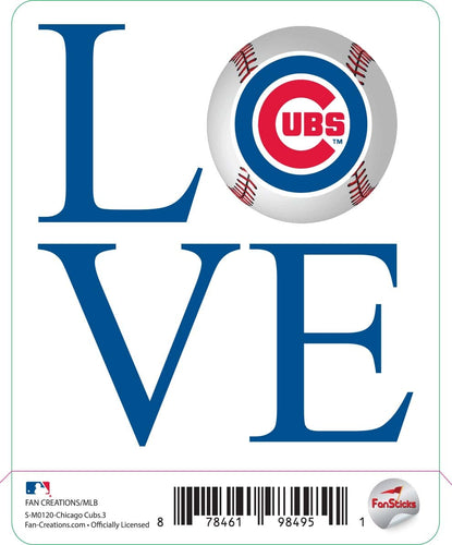 Fan Creations Decal Chicago Cubs 3in Decal - Love