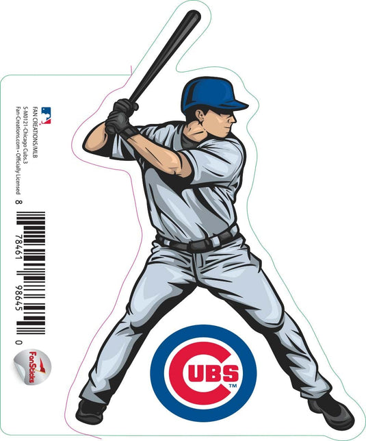 Fan Creations Decal Chicago Cubs 3in Decal - Player Illustration