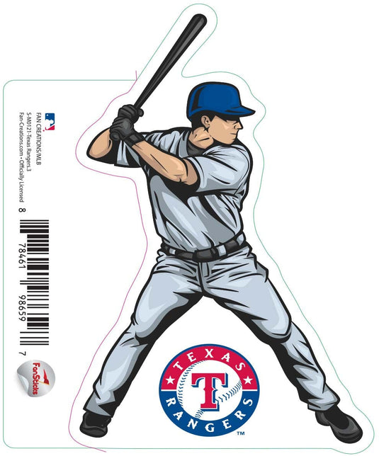 Fan Creations Decal Texas Rangers 3in Decal Player Illustration