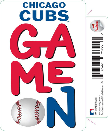 Fan Creations Decal Chicago Cubs 3in Decal - Game On