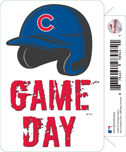 Fan Creations Decal Chicago Cubs 3in Decal - Game Day Helmet