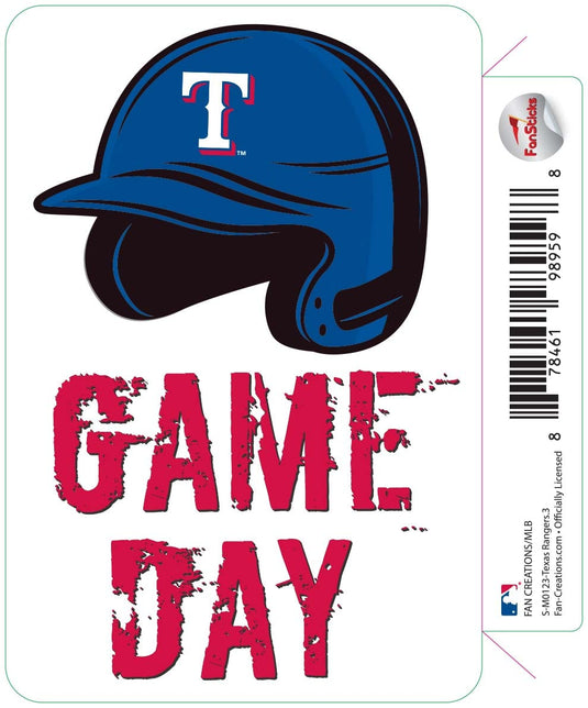 Fan Creations Decal Texas Rangers 3in Decal Game Day Helmet