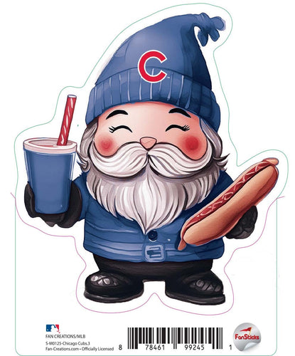 Fan Creations Decal Chicago Cubs 3in Decal - Gnome with Hotdog