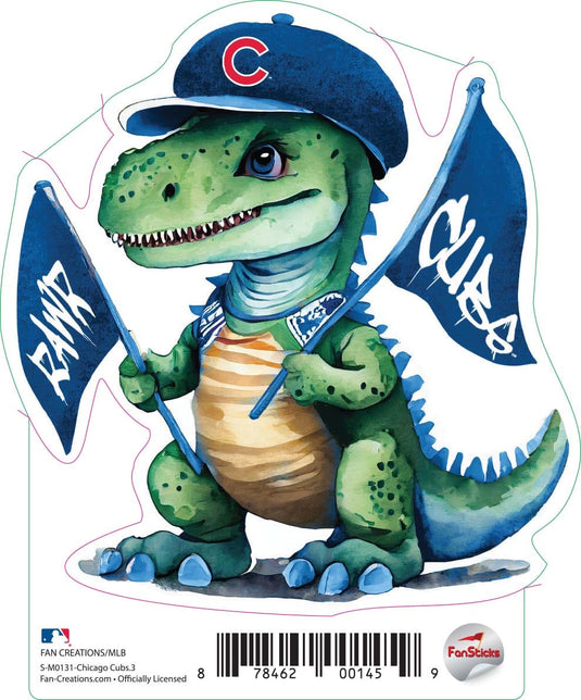 Fan Creations Decal Chicago Cubs 3in Decal - T-Rex Fan