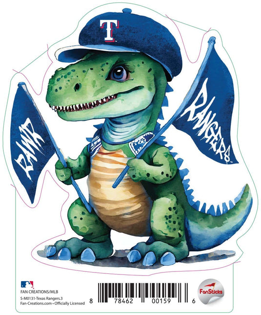 Fan Creations Decal Texas Rangers 3in Decal T-Rex Fan