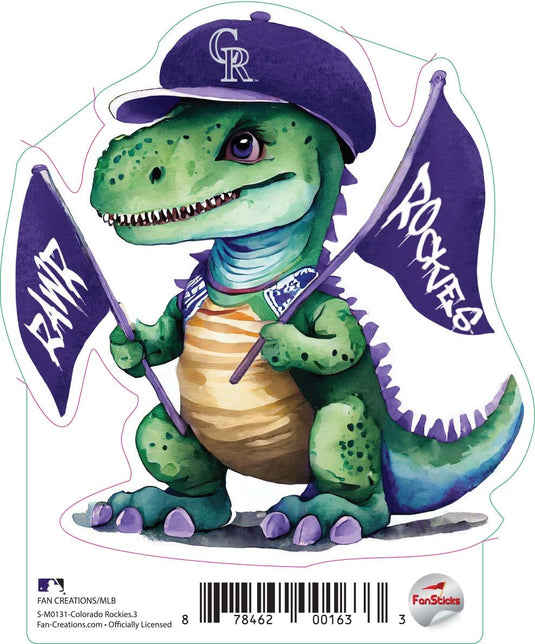 Fan Creations Decal Colorado Rockies 3in Decal T-Rex Fan