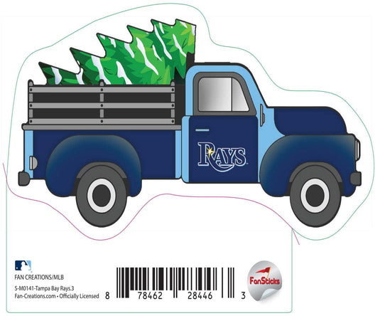 Fan Creations Decal Tampa Bay Rays 3in Decal Truck with Christmas Tree