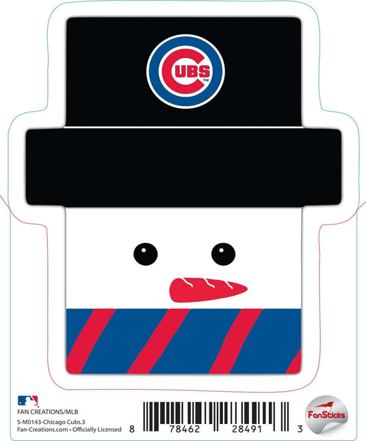 Fan Creations Decal Chicago Cubs 3in Decal - Snowman Holiday Head