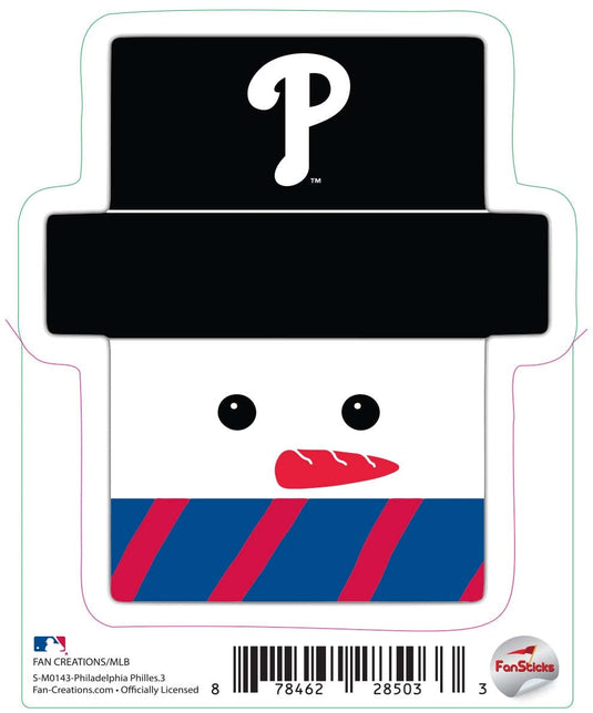 Fan Creations Decal Philadelphia Phillies 3in decal Snowman Holiday Head