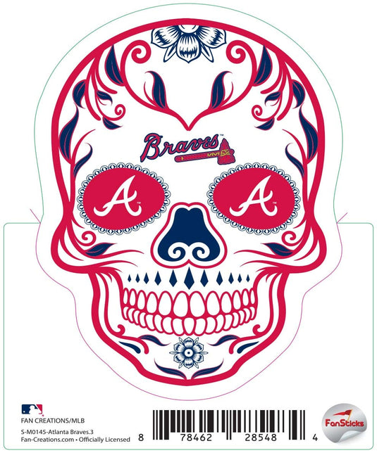 Fan Creations Decal Atlanta Braves 3in Decal - Sugar Skull