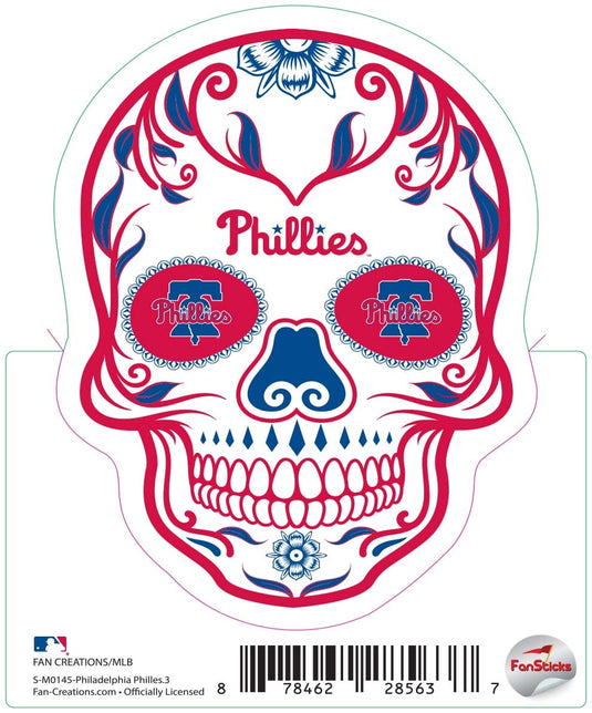 Fan Creations Decal Philadelphia Phillies 3in decal Sugar Skull