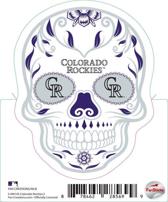 Fan Creations Decal Colorado Rockies 3in Decal Sugar Skull