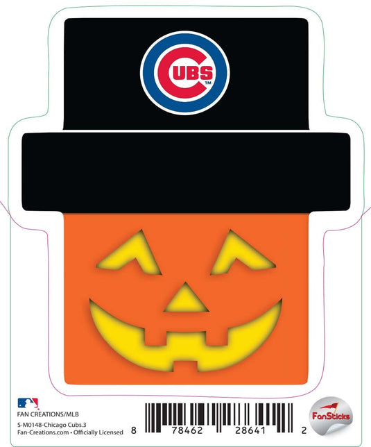 Fan Creations Decal Chicago Cubs 3in Decal - Jack-o-lantern Holiday Head