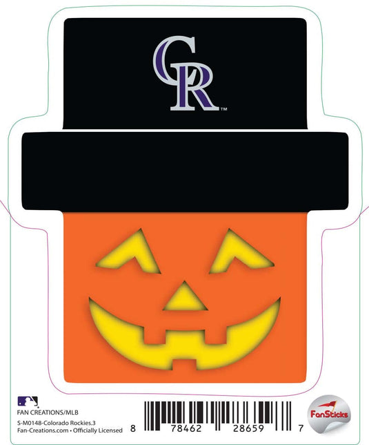 Fan Creations Decal Colorado Rockies 3in Decal Jack-o-lantern Holiday Head