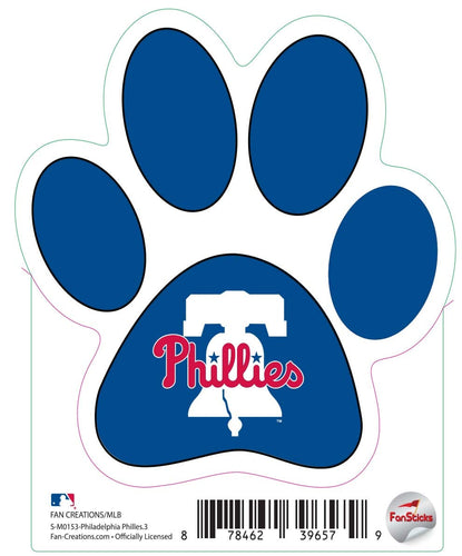 Fan Creations Decal Philadelphia Phillies 3in decal Paw Print with Team Logo