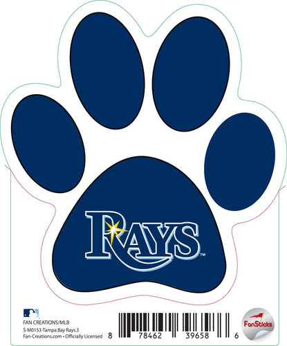 Fan Creations Decal Tampa Bay Rays 3in Decal Paw Print with Team Logo