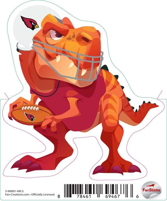 Fan Creations Decal Arizona Cardinals 3in Decal T-Rex Player