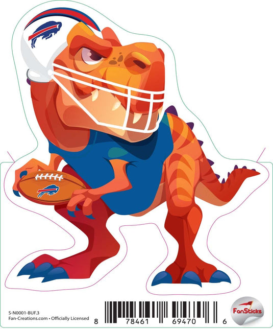 Fan Creations Decal Buffalo Bills 3in Decal Tyrannosaurus - Orange Standing Dinosaur