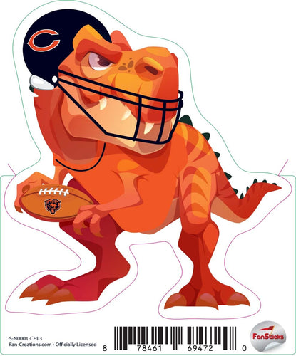 Fan Creations Decal Chicago Bears 3in Decal Tyrannosaurus Ð Orange Standing Dinosaur