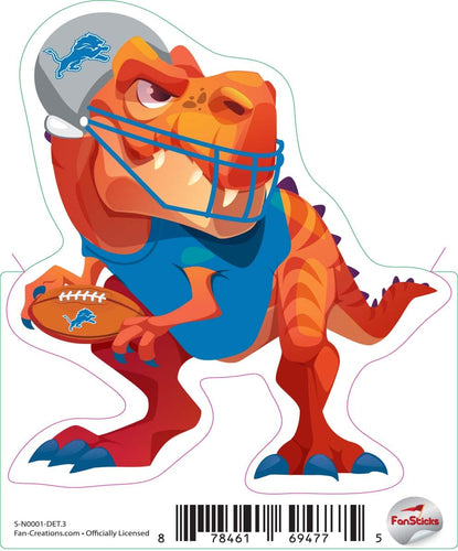Fan Creations Decal Detroit Lions 3in Decal Tyrannosaurus - Orange Standing Dinosaur