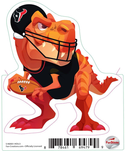 Fan Creations Decal Houston Texans 3in Decal Tyrannosaurus - Orange Standing Dinosaur