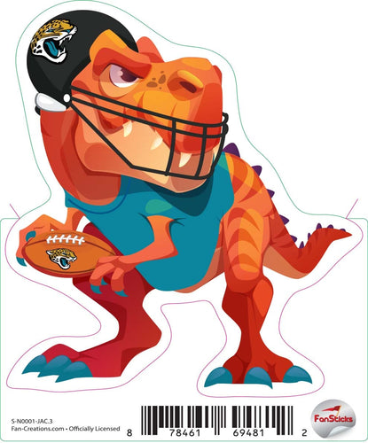 Fan Creations Decal Jacksonville Jaguars 3in Decal Tyrannosaurus - Orange Standing Dinosaur