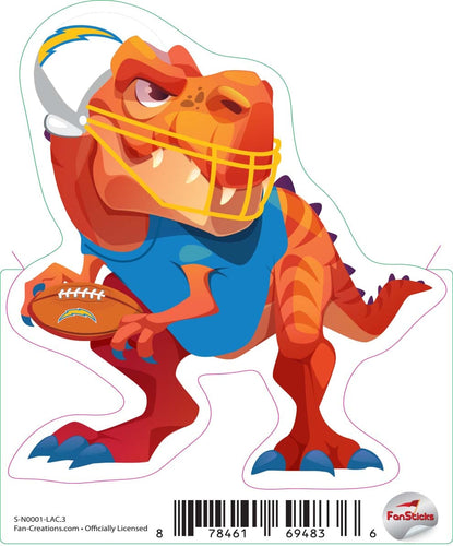 Fan Creations Decal Los Angeles Chargers 3in Decal Tyrannosaurus - Orange Standing Dinosaur