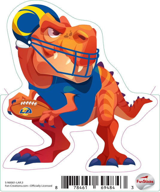Fan Creations Decal Los Angeles Rams 3in Decal Tyrannosaurus - Orange Standing Dinosaur