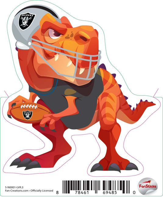 Fan Creations Decal Las Vegas Raiders 3in Decal Tyrannosaurus - Orange Standing Dinosaur