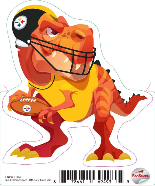 Fan Creations Decal Pittsburgh Steelers 3in Decal Ð Orange Standing Dinosaur